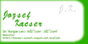 jozsef kacser business card